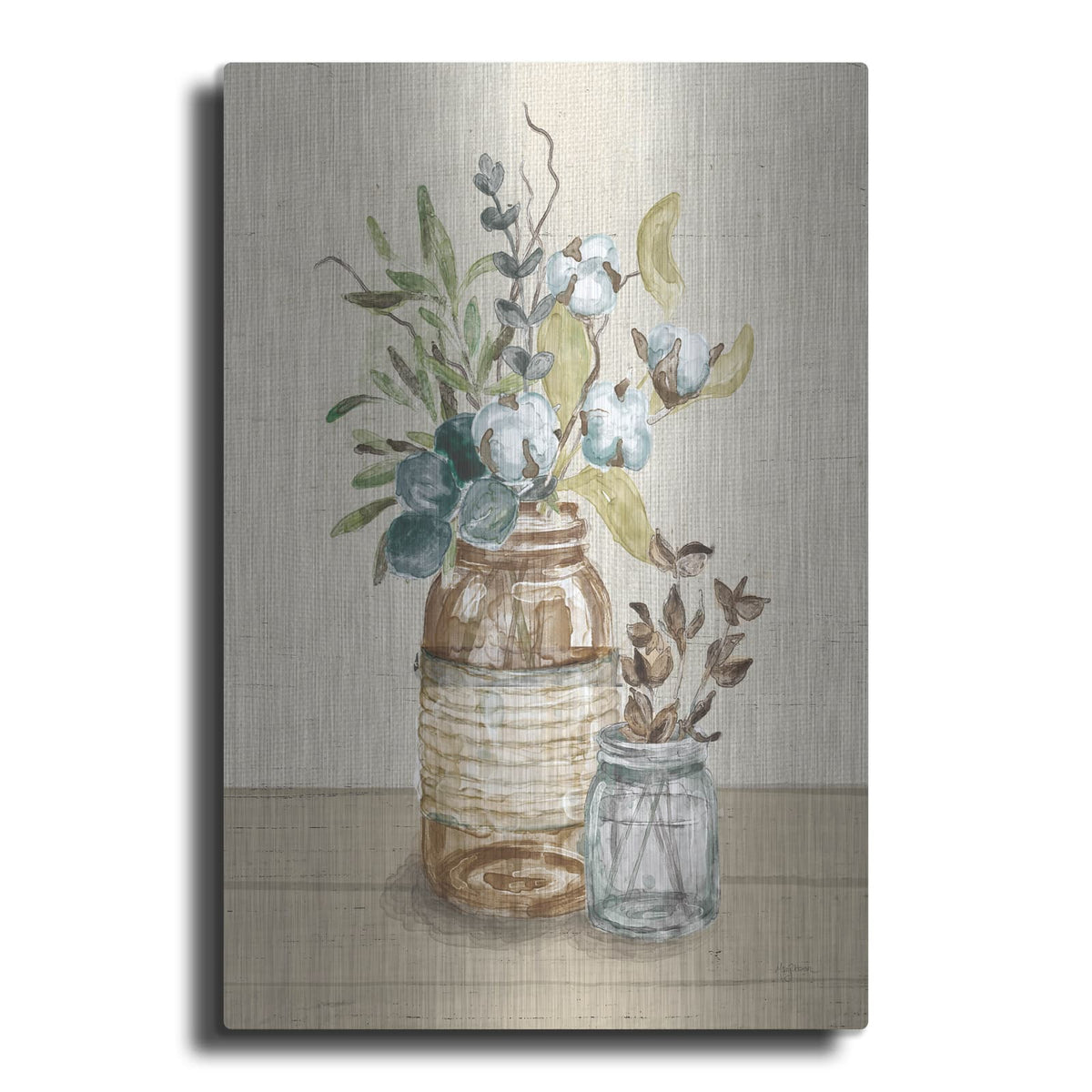 'Cotton Bouquet 3 Cream' by Mary Urban – Metal Wall Art
