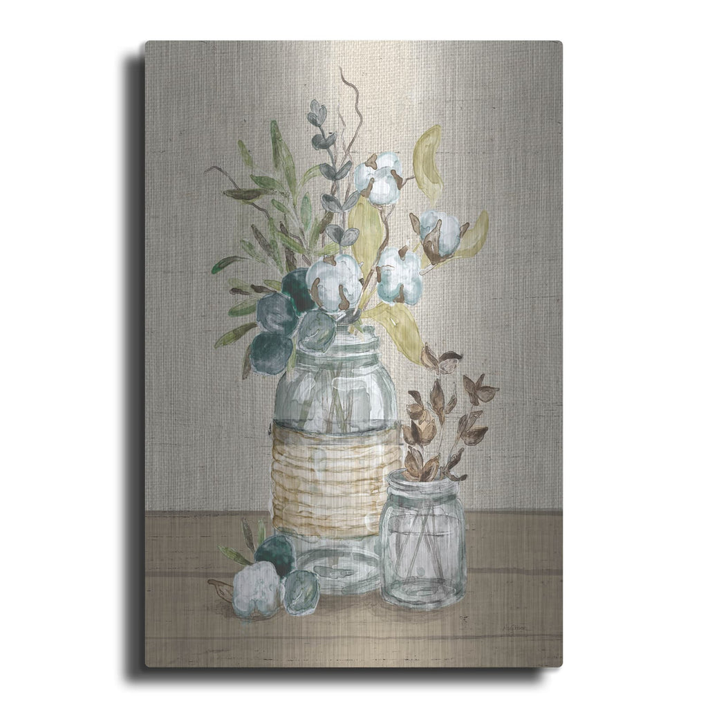 'Cotton Bouquet 3 No Pattern' by Mary Urban – Metal Wall Art