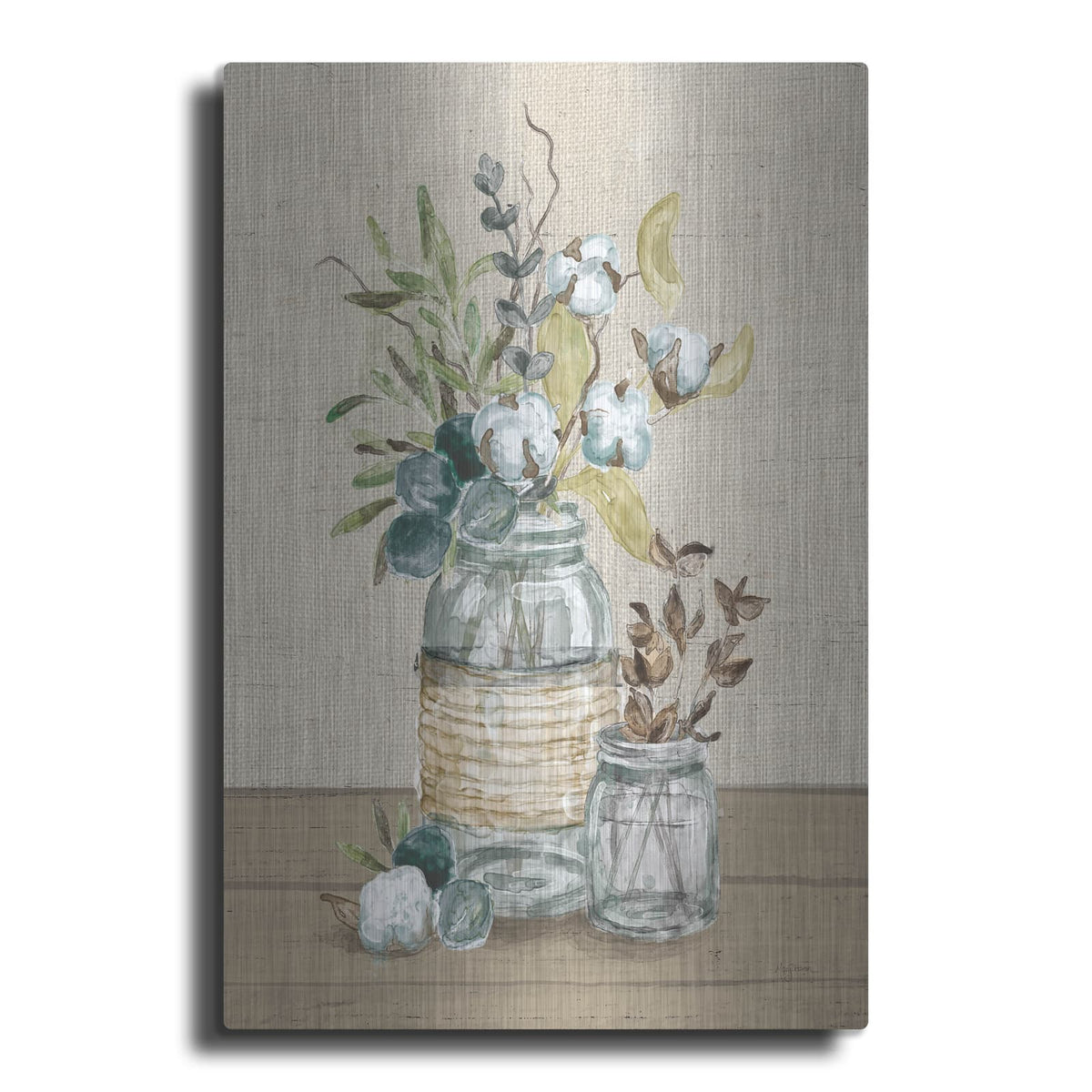 'Cotton Bouquet 3 No Pattern' by Mary Urban – Metal Wall Art