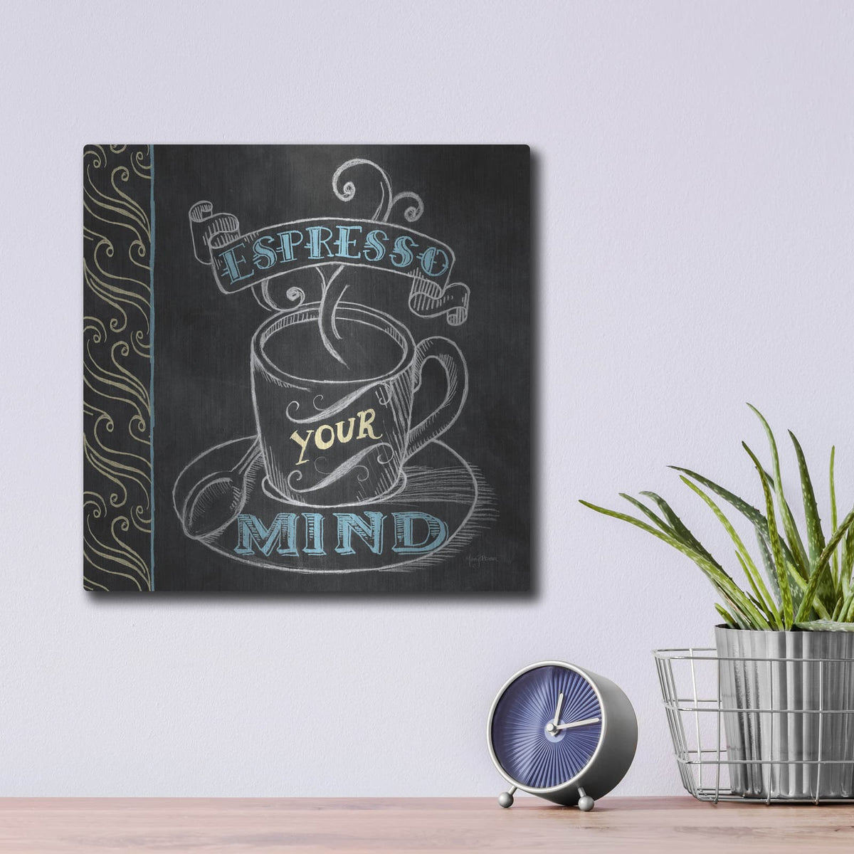 'Espresso Your Mind Color' by Mary Urban – Metal Wall Art, 12x12 room view