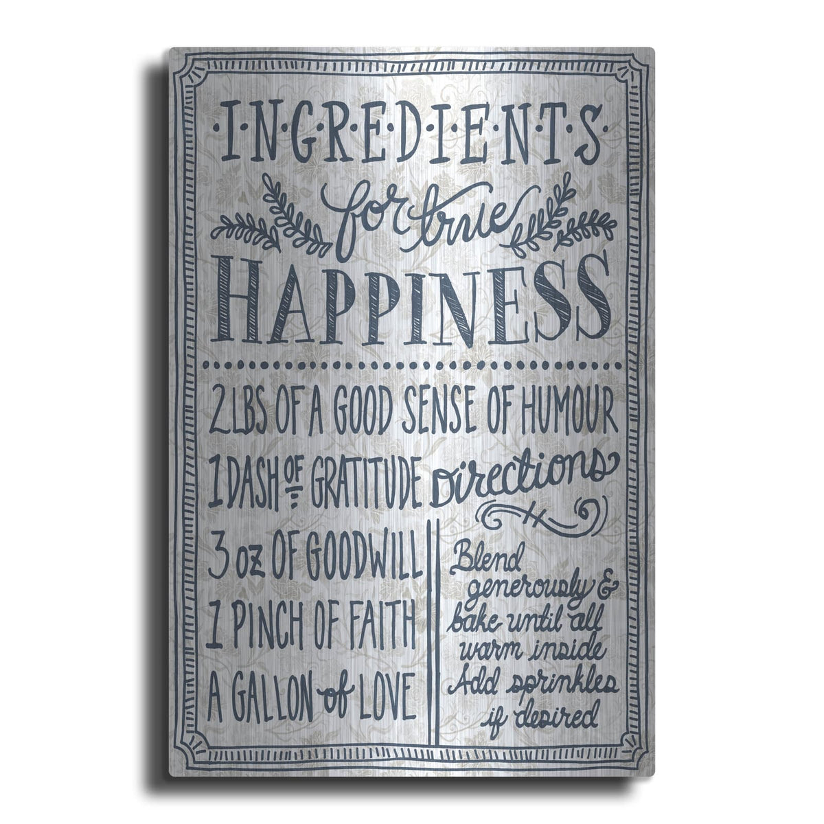 'Ingredients For Life Ditzy Floral 2 Neutral' by Mary Urban – Metal Wall Art