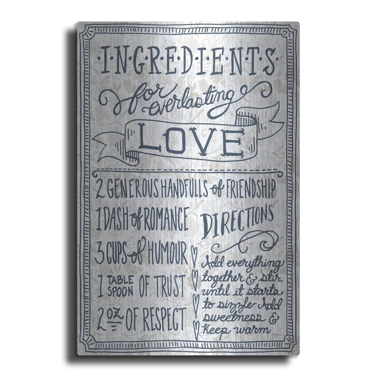 'Ingredients For Life Ditzy Floral 3 Neutral' by Mary Urban – Metal Wall Art