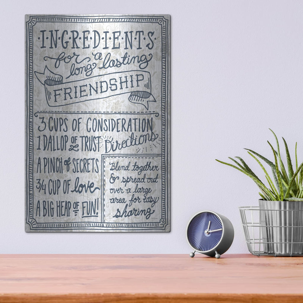 'Ingredients For Life Ditzy Floral 4 Neutral' by Mary Urban – Metal Wall Art, 12x16 room view