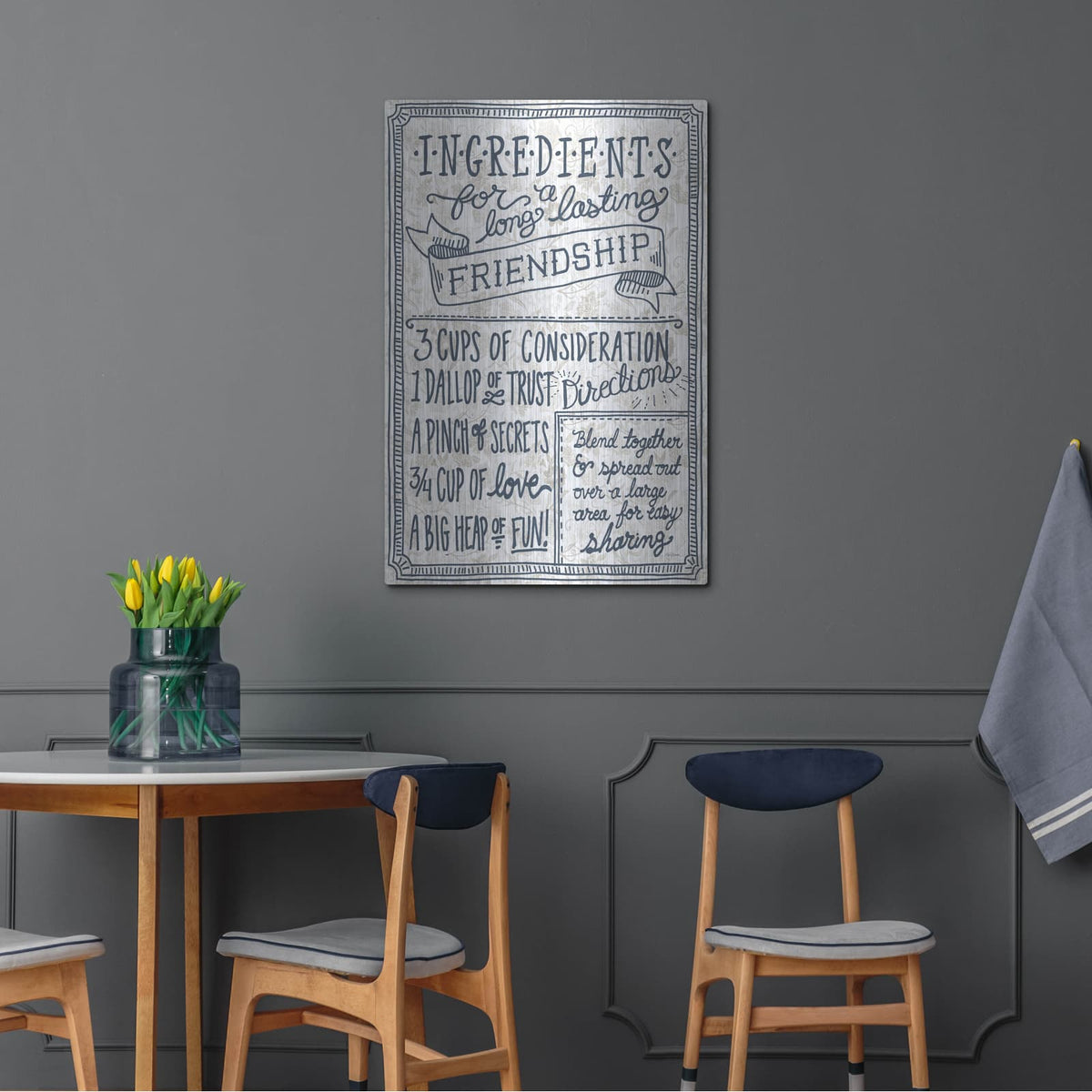 'Ingredients For Life Ditzy Floral 4 Neutral' by Mary Urban – Metal Wall Art, 24x36 room view