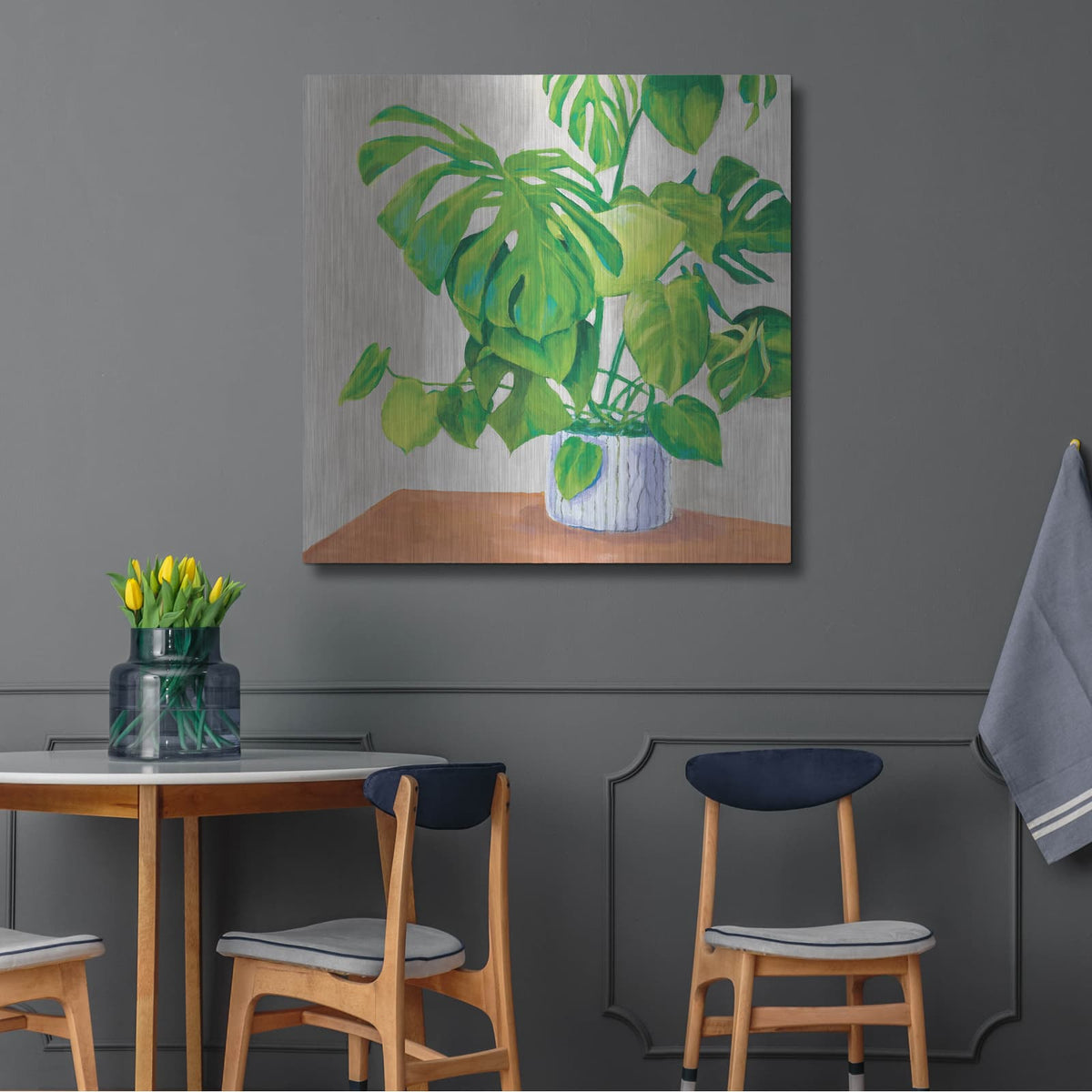 'Gray' by Mary Urban – Metal Wall Art, 36x36 room view