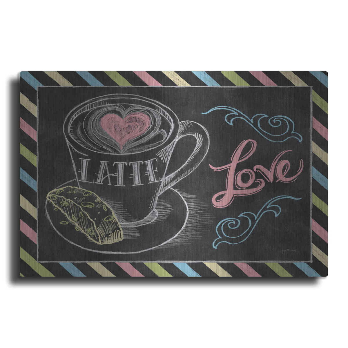 'Love You A Latte Horizontal Color' by Mary Urban – Metal Wall Art