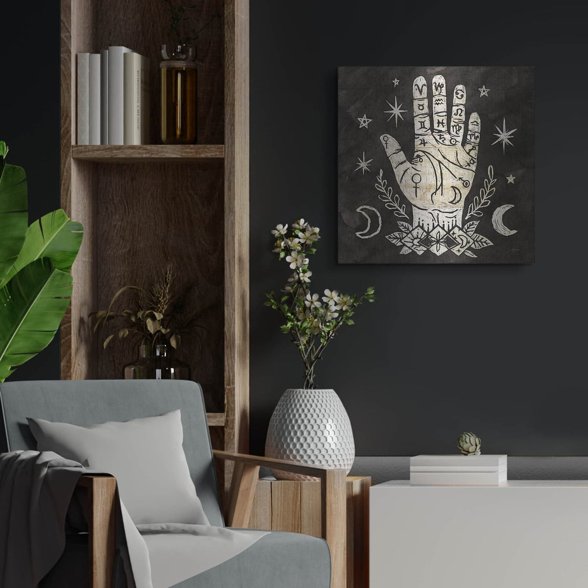 'Mystical Halloween Wood 1' by Mary Urban – Metal Wall Art, 24x24 room view