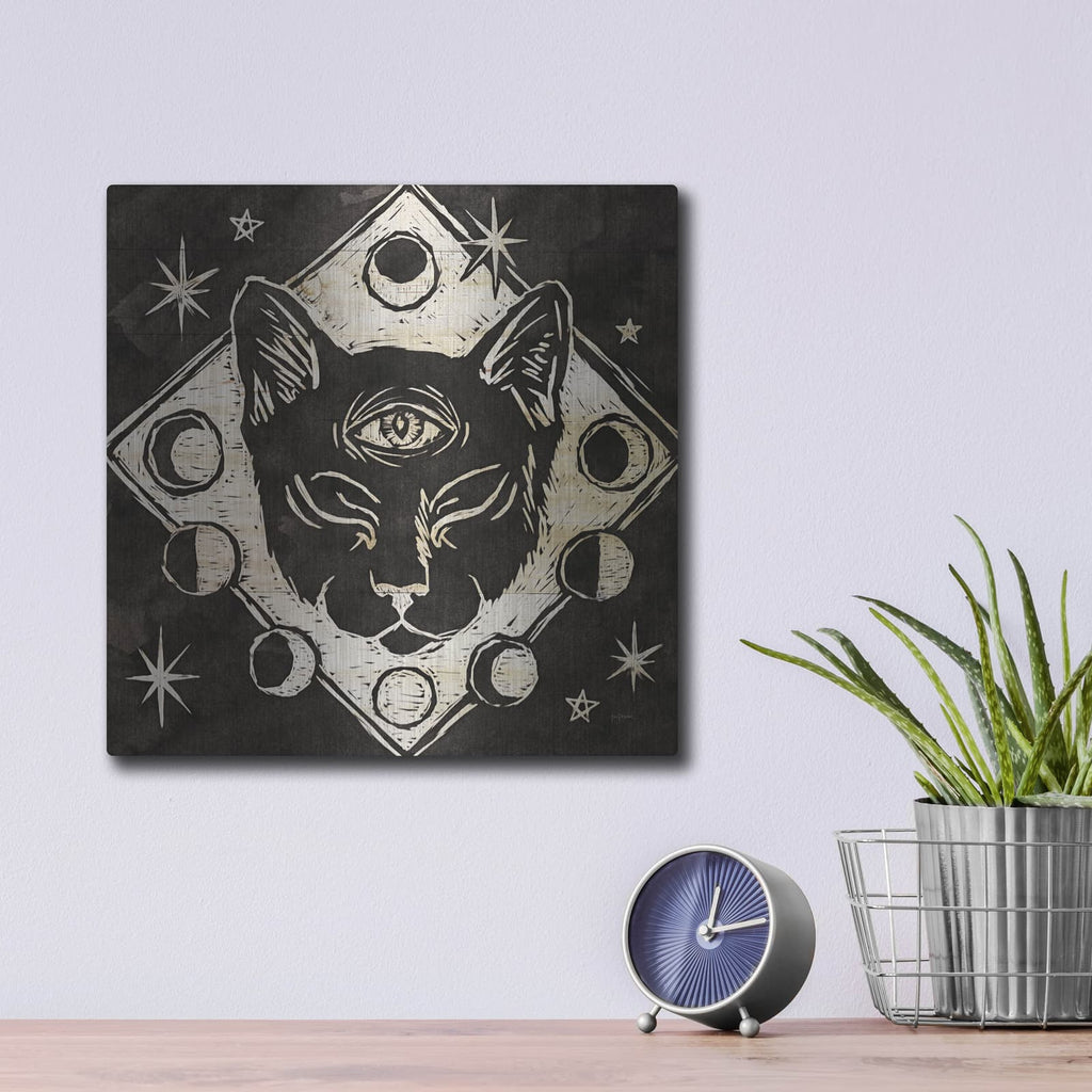 'Mystical Halloween Wood 4' by Mary Urban – Metal Wall Art, 12x12 room view