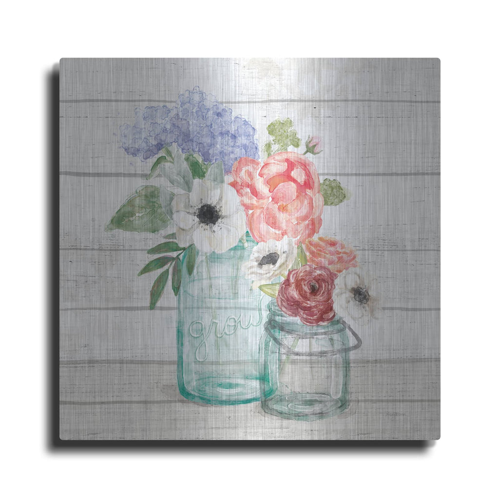 'Pastel Flower Market 12' by Mary Urban – Metal Wall Art