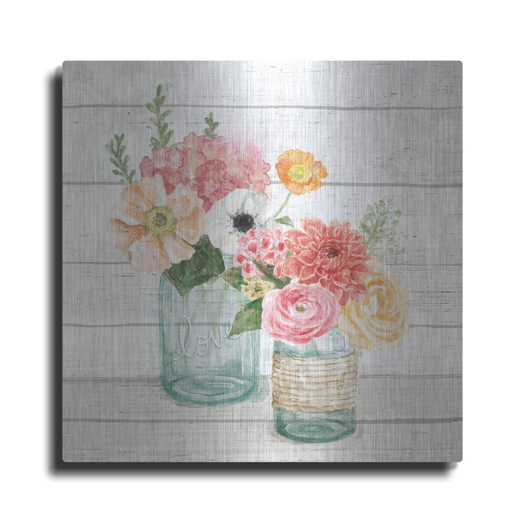 'Pastel Flower Market 13' by Mary Urban – Metal Wall Art