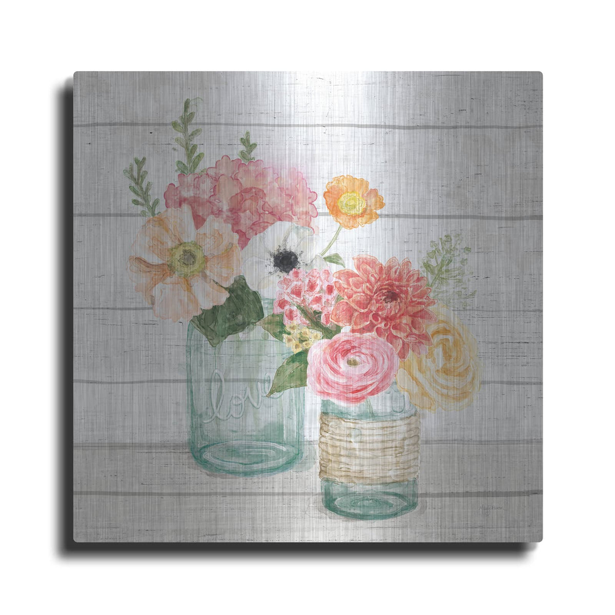 'Pastel Flower Market 13' by Mary Urban – Metal Wall Art