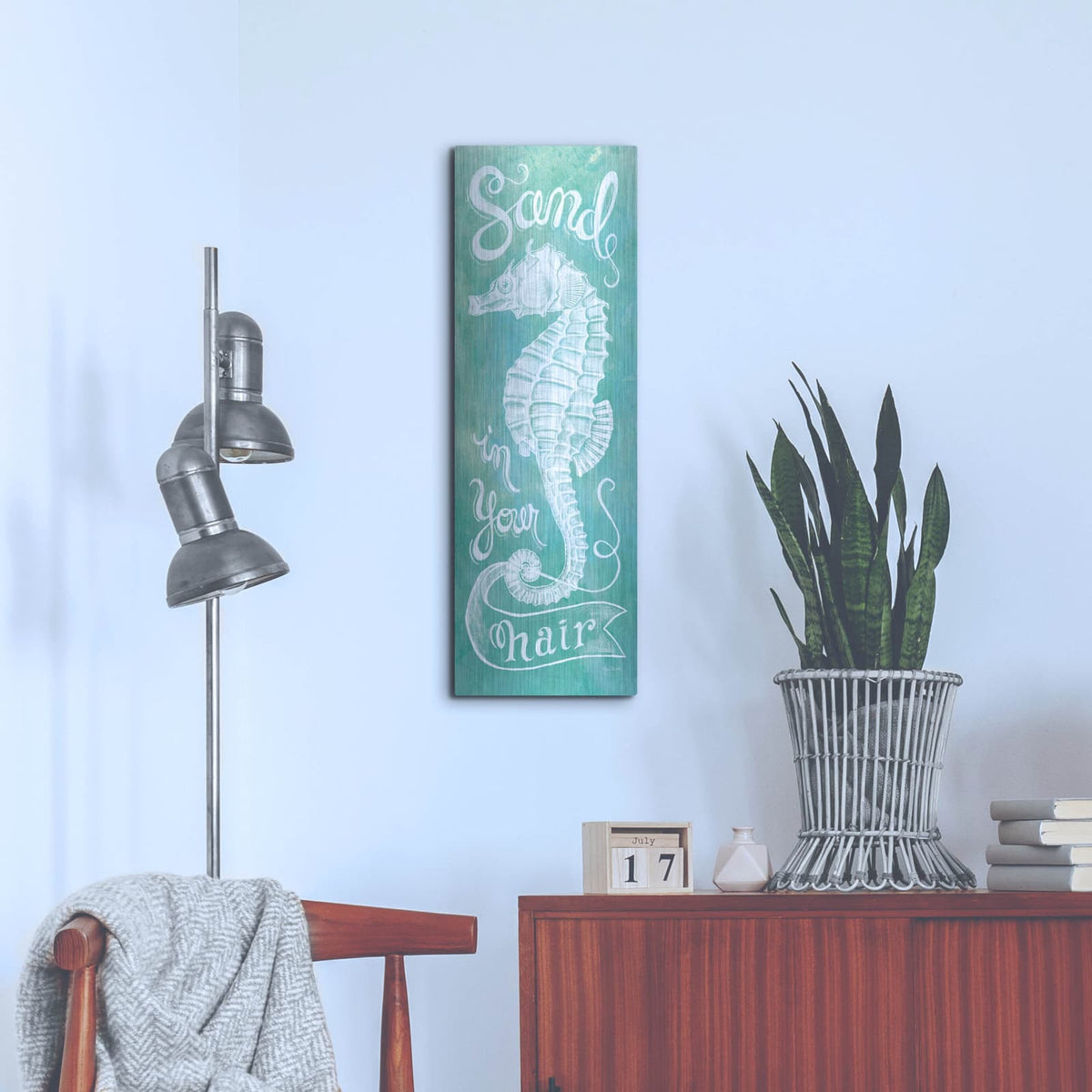 'Sea Horse' by Mary Urban – Metal Wall Art, 12x36 room view