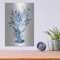 'Shibori Coral 3 On Linen' by Mary Urban – Metal Wall Art, 12x16 room view
