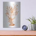 'Shibori Coral 3 Peach' by Mary Urban – Metal Wall Art, 12x16 room view