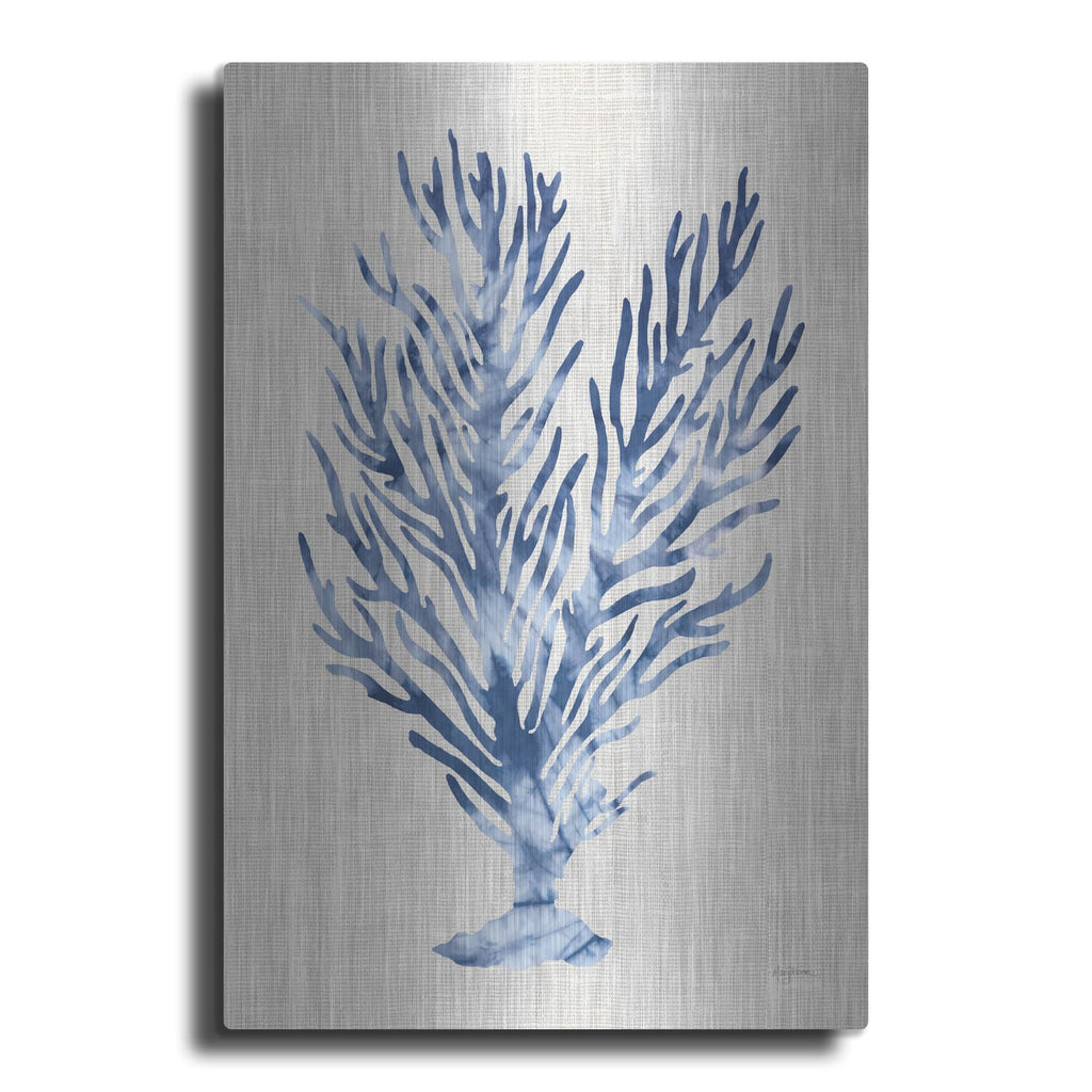 'Shibori Coral 4 On Linen' by Mary Urban – Metal Wall Art