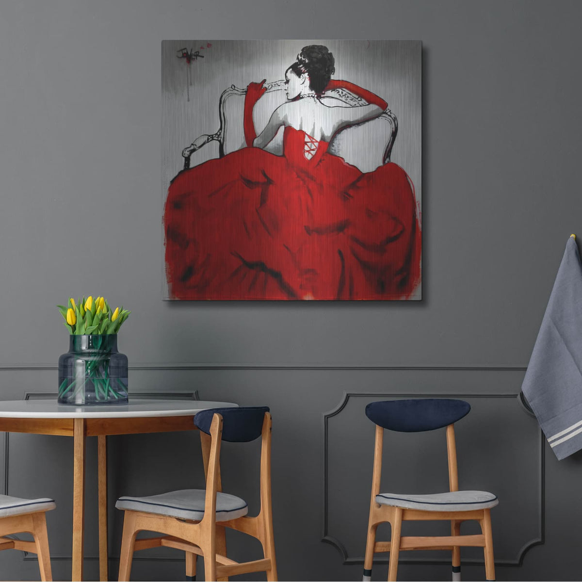'After The Ball' by Loui Jover – Metal Wall Art, 36x36 room view