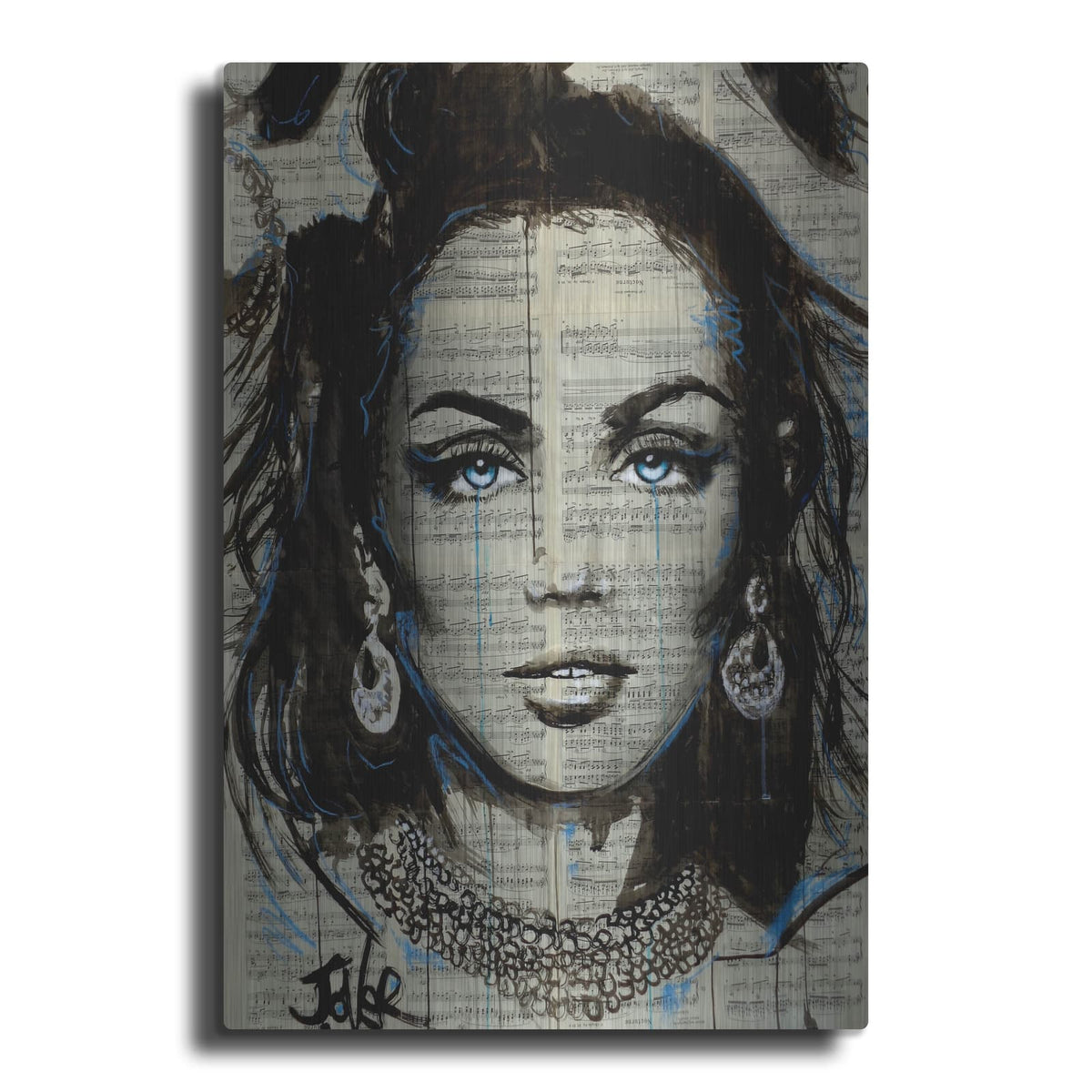 'Blue Nocturne' by Loui Jover – Metal Wall Art