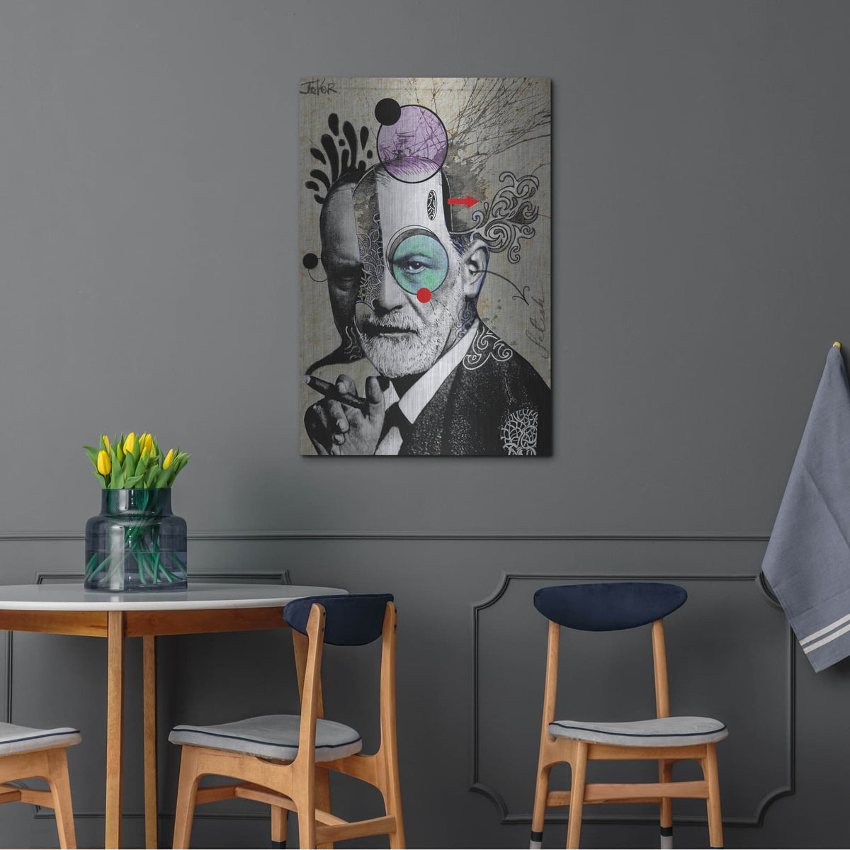 'Deconstructed Freud' by Loui Jover – Metal Wall Art, 24x36 room view