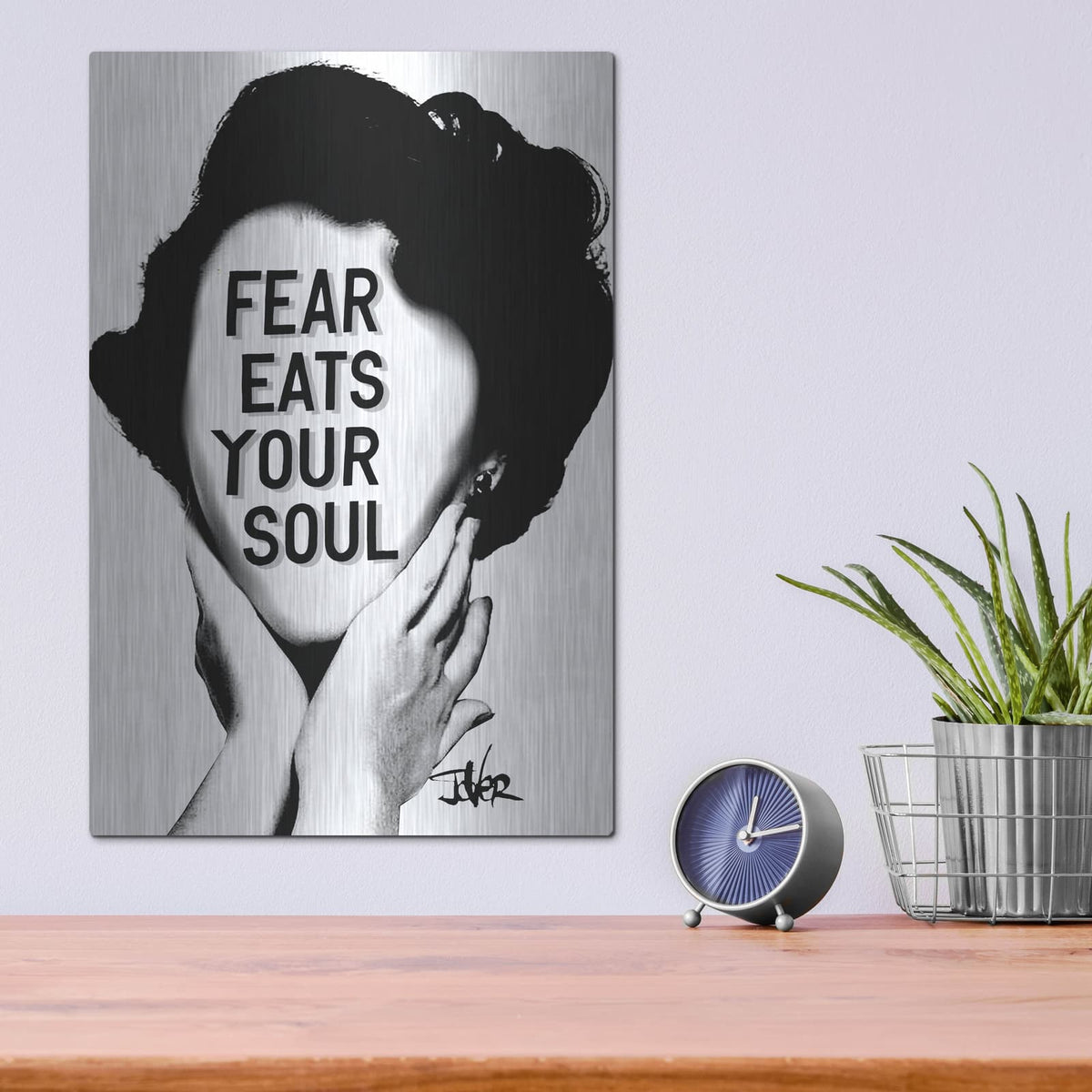 'Fear' by Loui Jover – Metal Wall Art, 12x16 room view