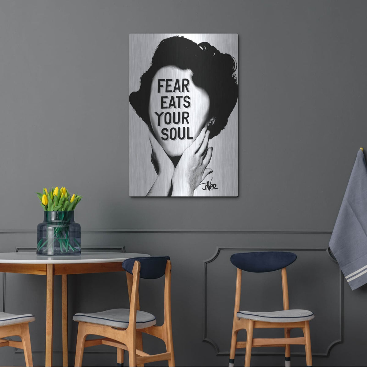 'Fear' by Loui Jover – Metal Wall Art, 24x36 room view