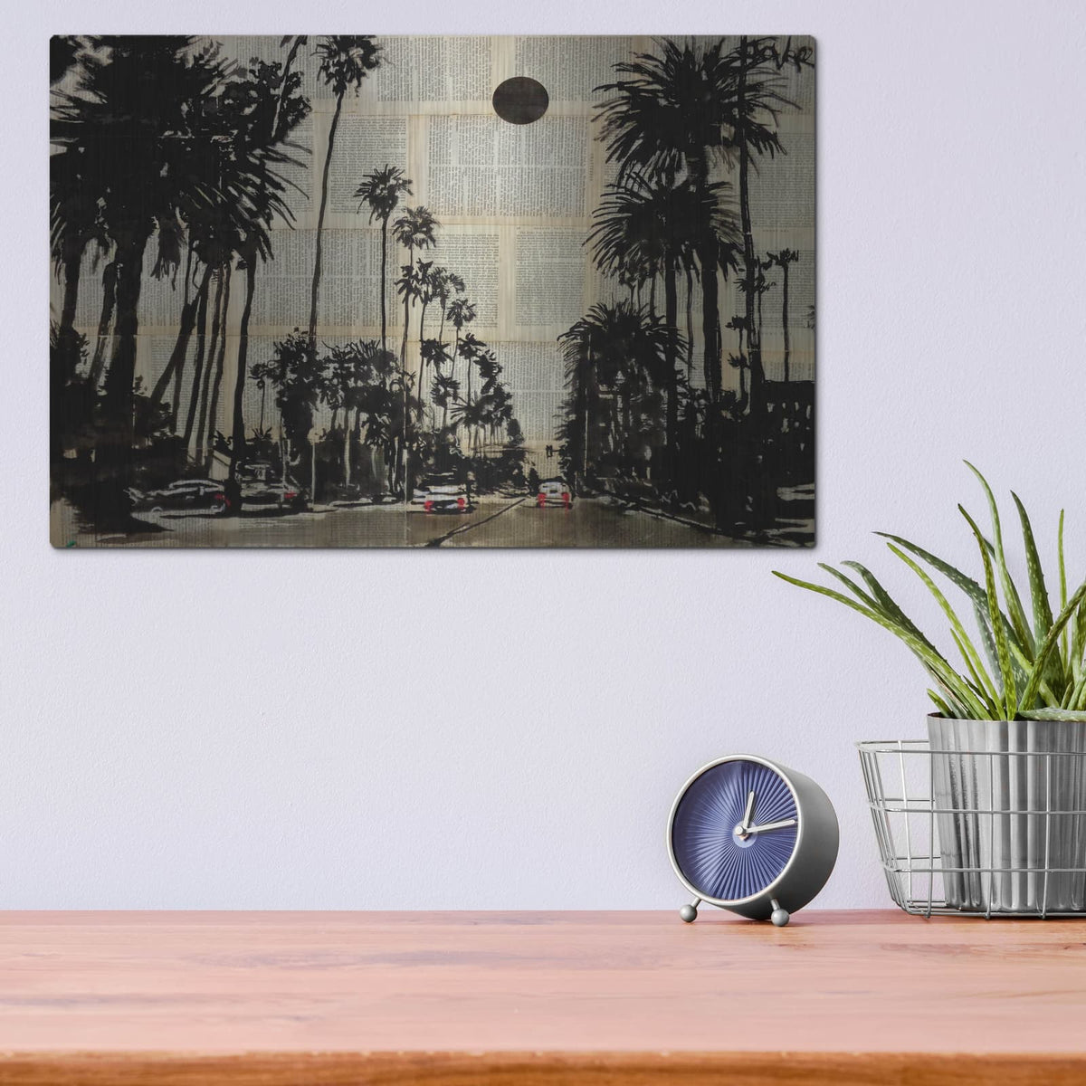 'Gran Palmeras' by Loui Jover – Metal Wall Art, 16x12 room view