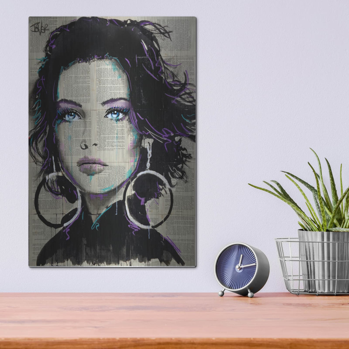 'Hoops' by Loui Jover – Metal Wall Art, 12x16 room view