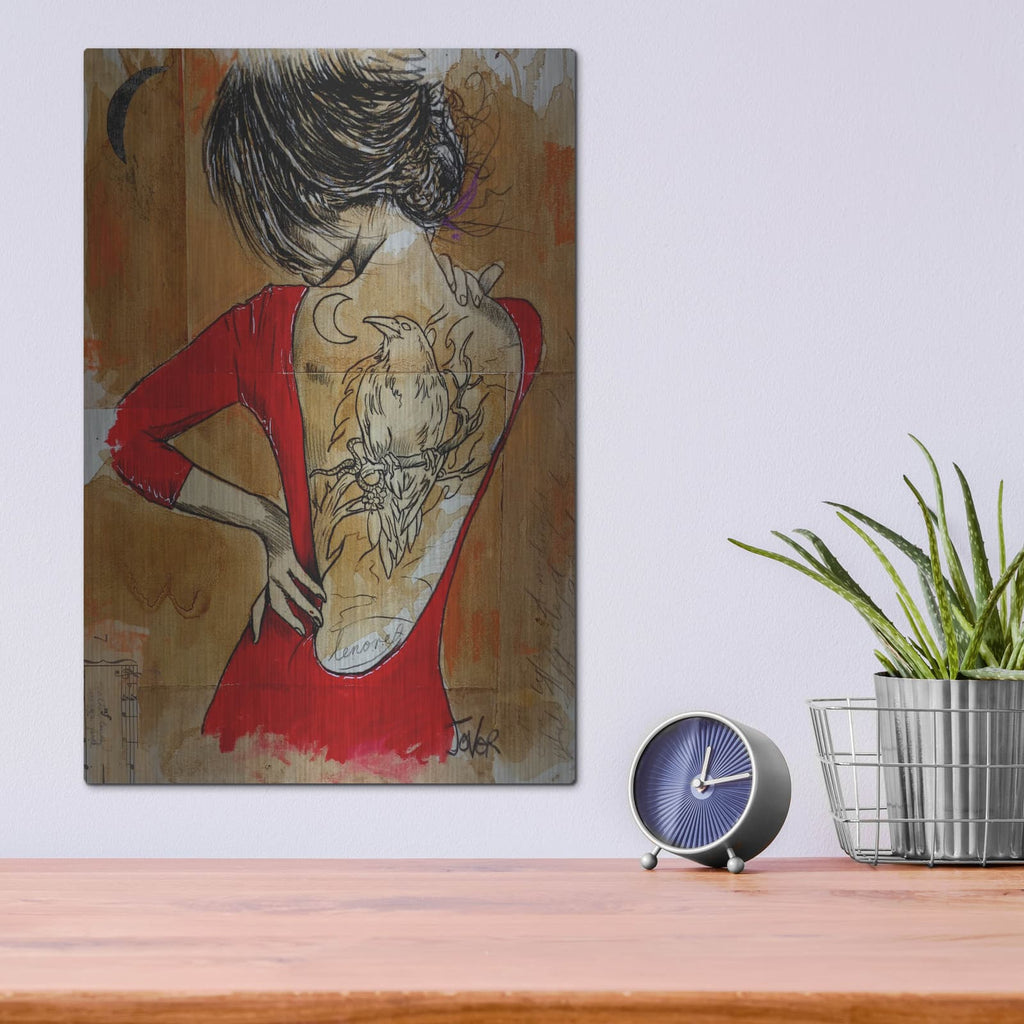 'Raven' by Loui Jover – Metal Wall Art, 12x16 room view