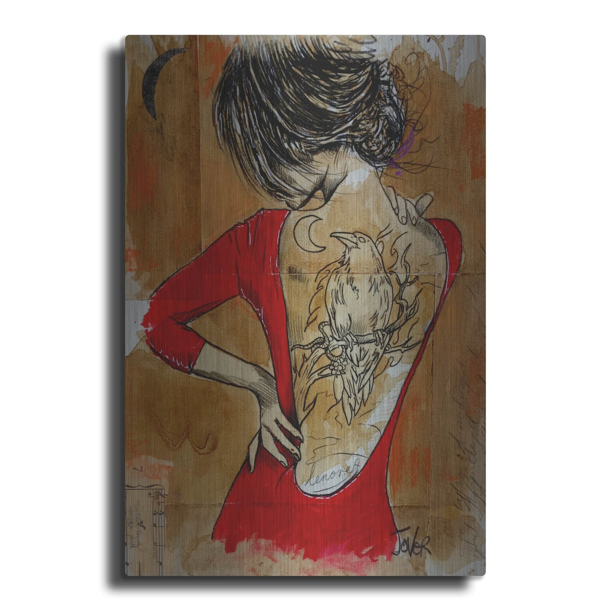 'Raven' by Loui Jover – Metal Wall Art
