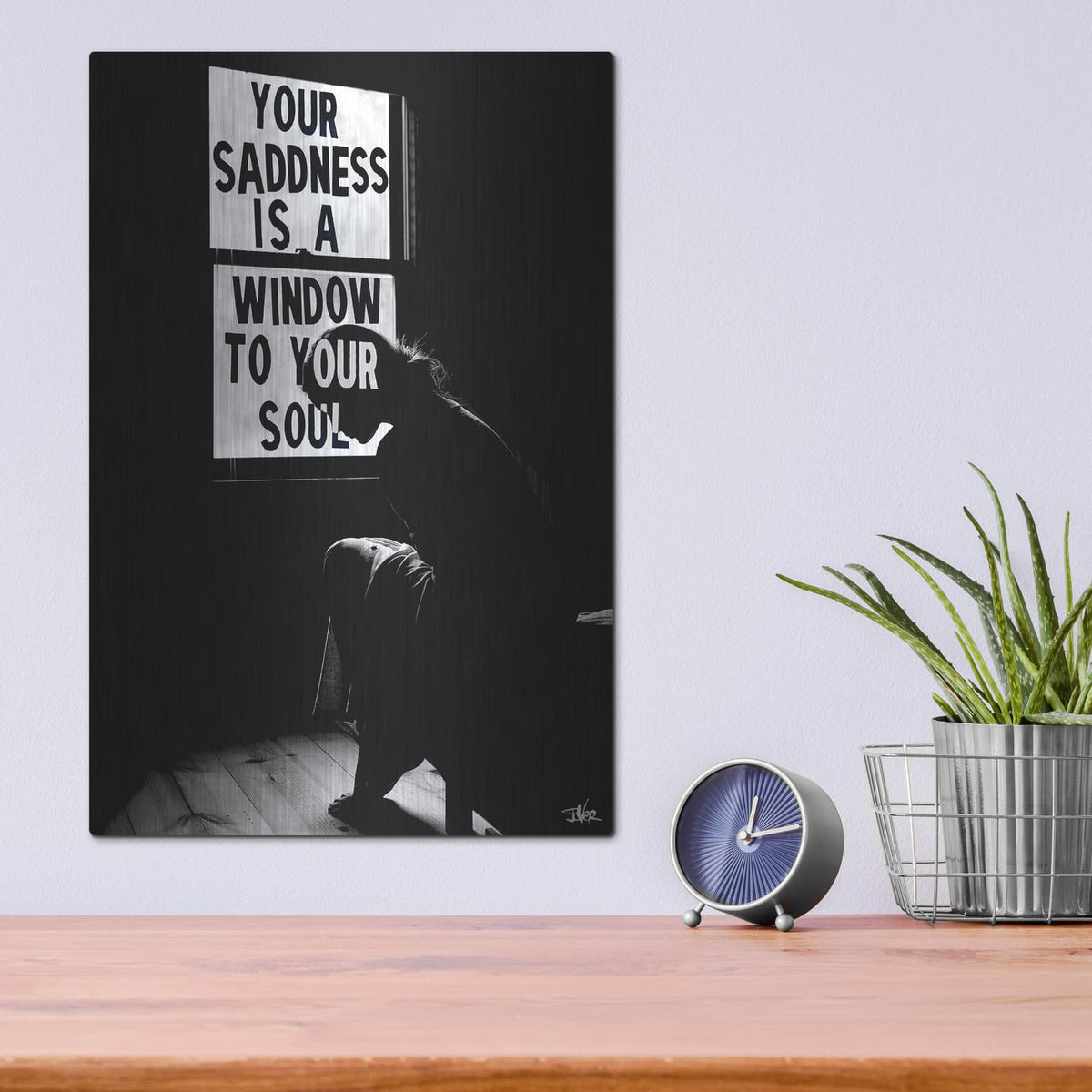 'Sad Soul' by Loui Jover – Metal Wall Art, 12x16 room view