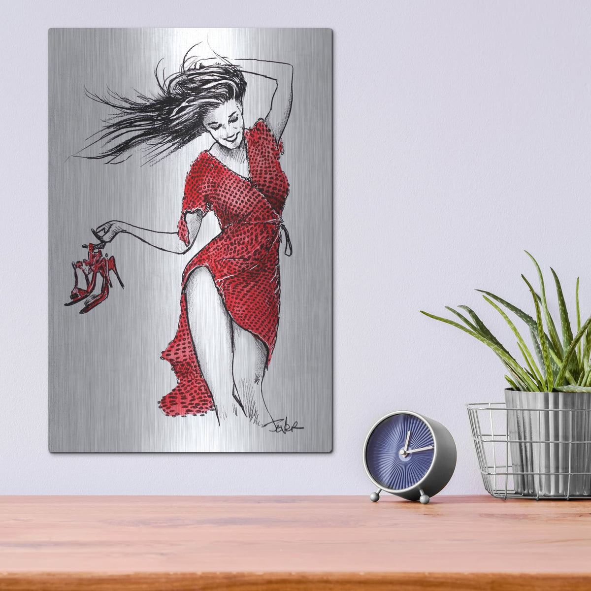 'Scarlet Days' by Loui Jover – Metal Wall Art, 12x16 room view