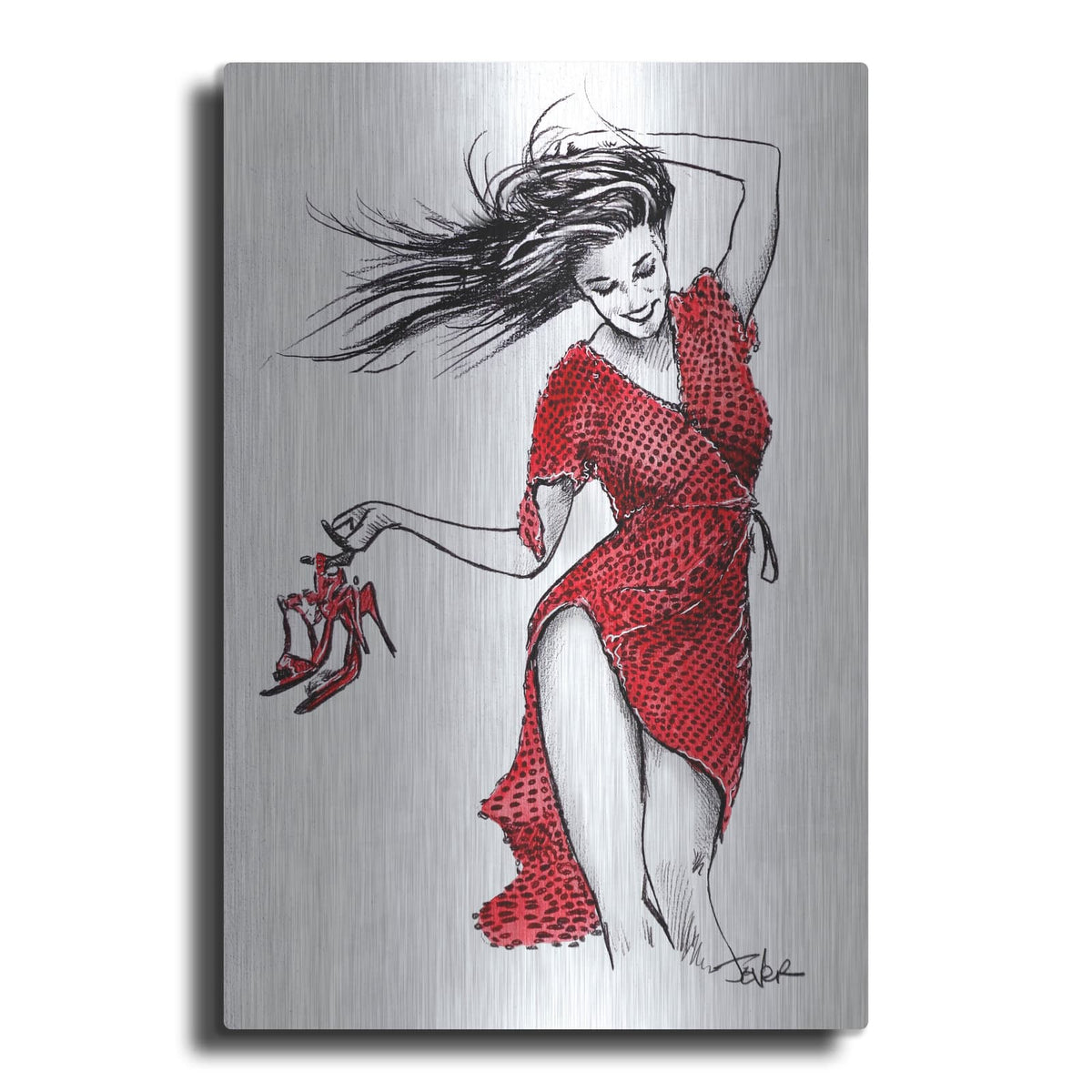 'Scarlet Days' by Loui Jover – Metal Wall Art