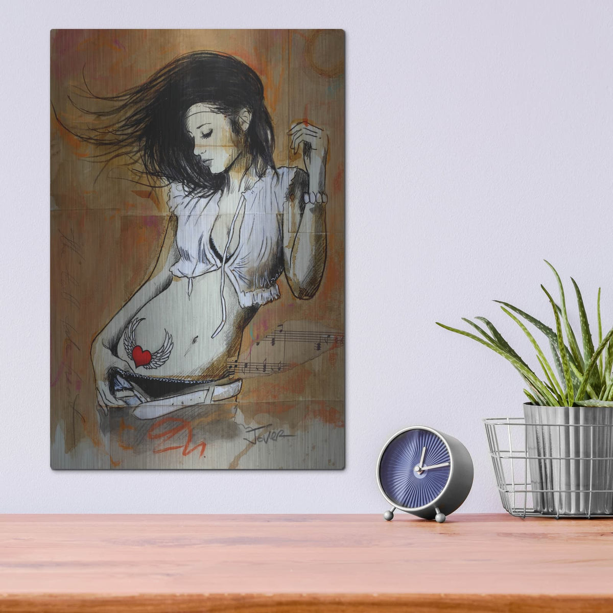 'Tell Tale Heart' by Loui Jover – Metal Wall Art, 12x16 room view