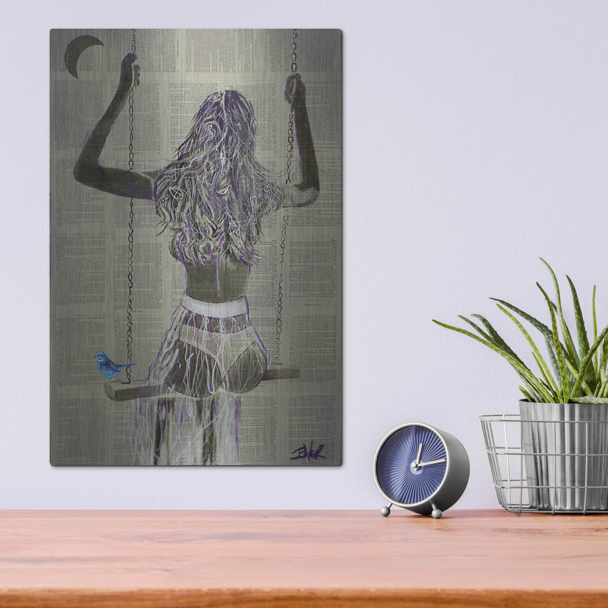 'The Swing' by Loui Jover – Metal Wall Art, 12x16 room view