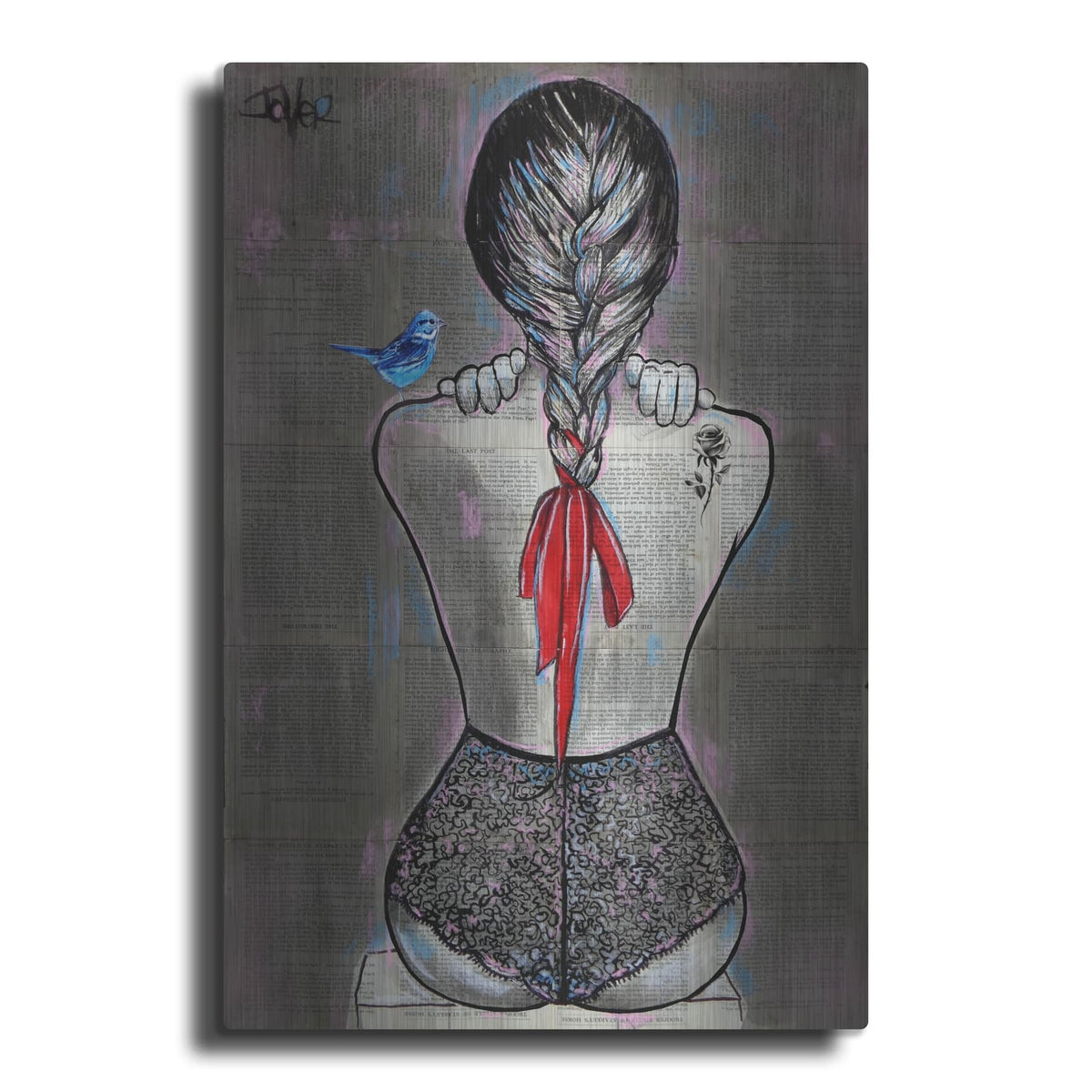 'The Wild Rose' by Loui Jover – Metal Wall Art