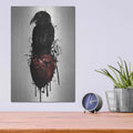 'Raven and Heart Grenade' by Nicklas Gustafsson – Metal Wall Art, 12x16 room view