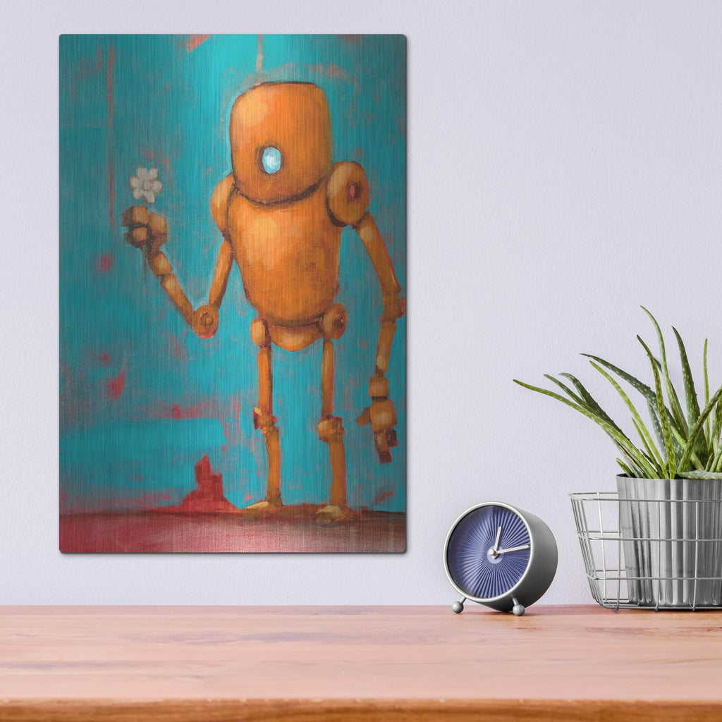 'Bot With Flower' by Craig Snodgrass – Metal Wall Art, 12x16 room view