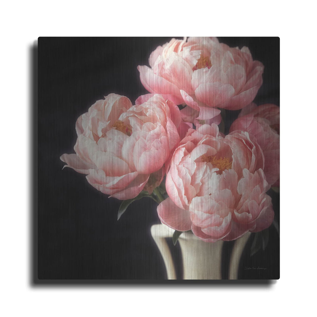 'Coral Peonies 6' by Debra Van Swearingen – Metal Wall Art