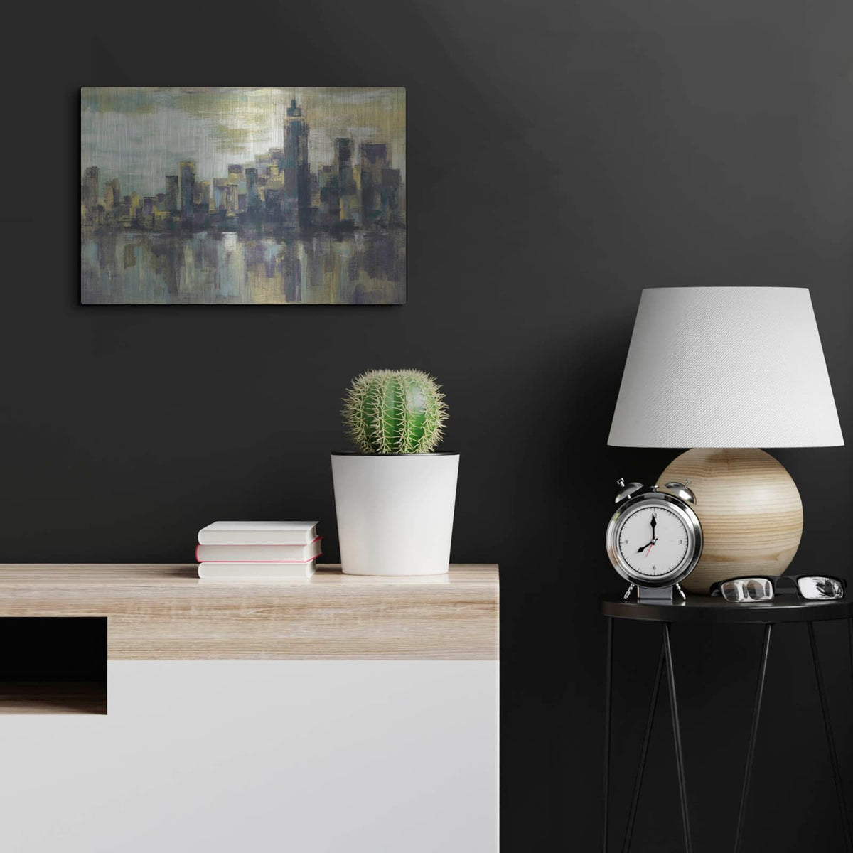 'A Colorful Day In Manhattan' by Silvia Vassileva – Metal Wall Art, 24x16 room view