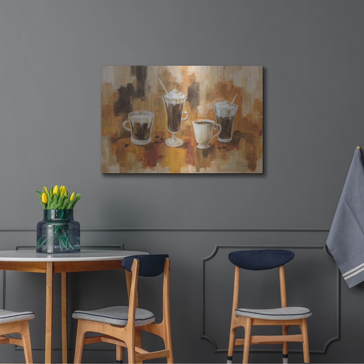 'Abstract Coffee 1' by Silvia Vassileva – Metal Wall Art, 36x24 room view