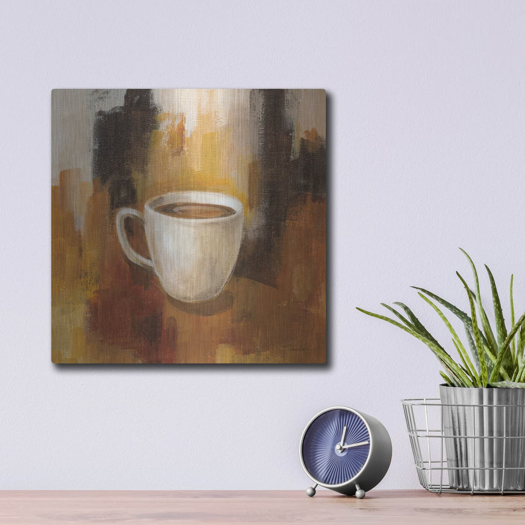 'Abstract Coffee 2' by Silvia Vassileva – Metal Wall Art, 12x12 room view