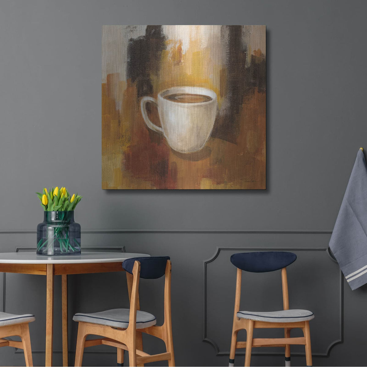 'Abstract Coffee 2' by Silvia Vassileva – Metal Wall Art, 36x36 room view
