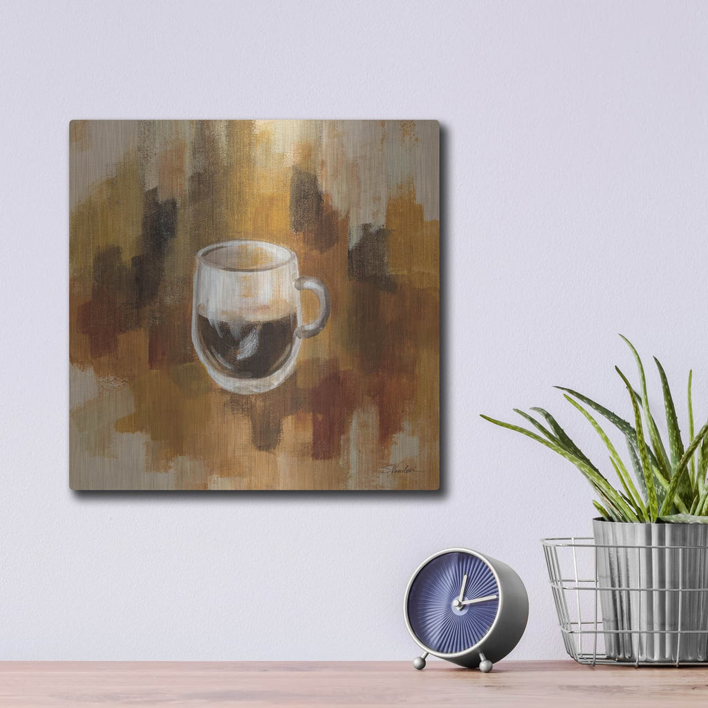 'Abstract Coffee 3' by Silvia Vassileva – Metal Wall Art, 12x12 room view