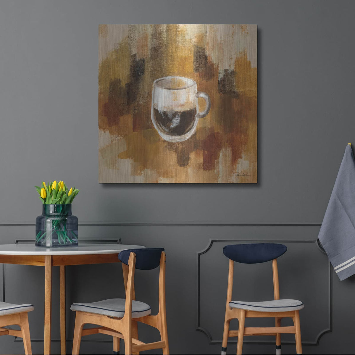 'Abstract Coffee 3' by Silvia Vassileva – Metal Wall Art, 36x36 room view