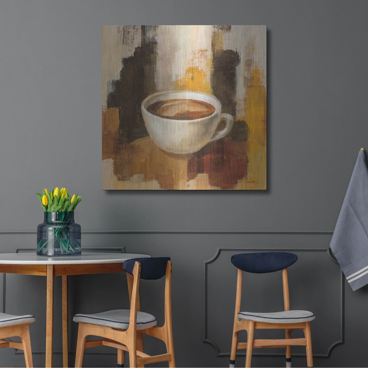 'Abstract Coffee 5' by Silvia Vassileva – Metal Wall Art, 36x36 room view