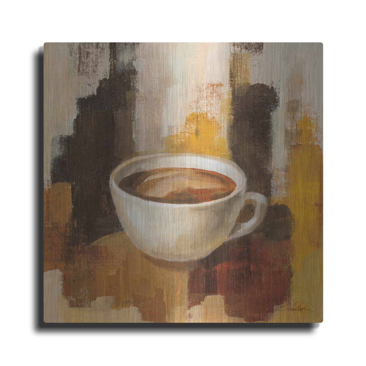 'Abstract Coffee 5' by Silvia Vassileva – Metal Wall Art