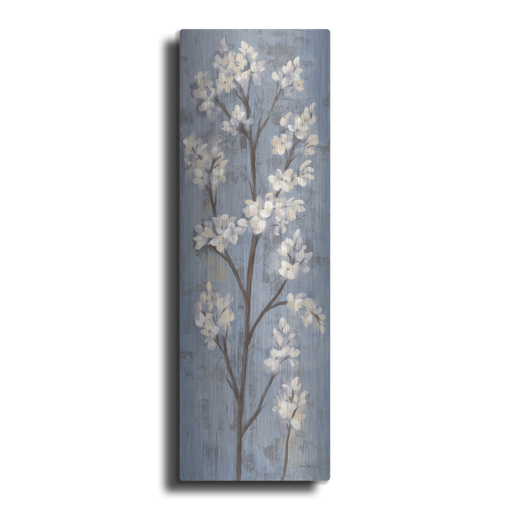 'Almond Branch 1 Slate Blue' by Silvia Vassileva – Metal Wall Art