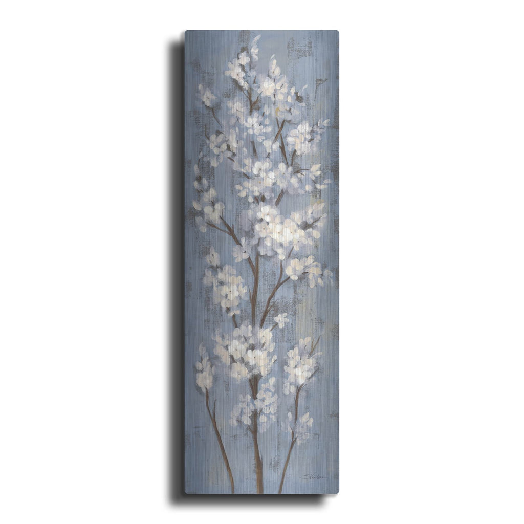 'Almond Branch 2 Slate Blue' by Silvia Vassileva – Metal Wall Art