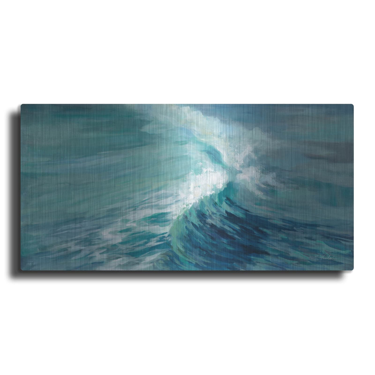 'Aquamarine Wave' by Silvia Vassileva – Metal Wall Art