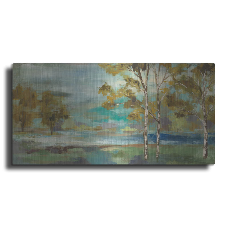 'Aspens by The Lake Yellow' by Silvia Vassileva – Metal Wall Art