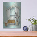 'Attic Aqua Bathroom 2' by Silvia Vassileva – Metal Wall Art, 12x16 room view